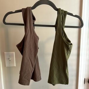 Geyoga 7 Pcs Women Crop Tank Tops Sleeveless Racerback Cotton Size Medium